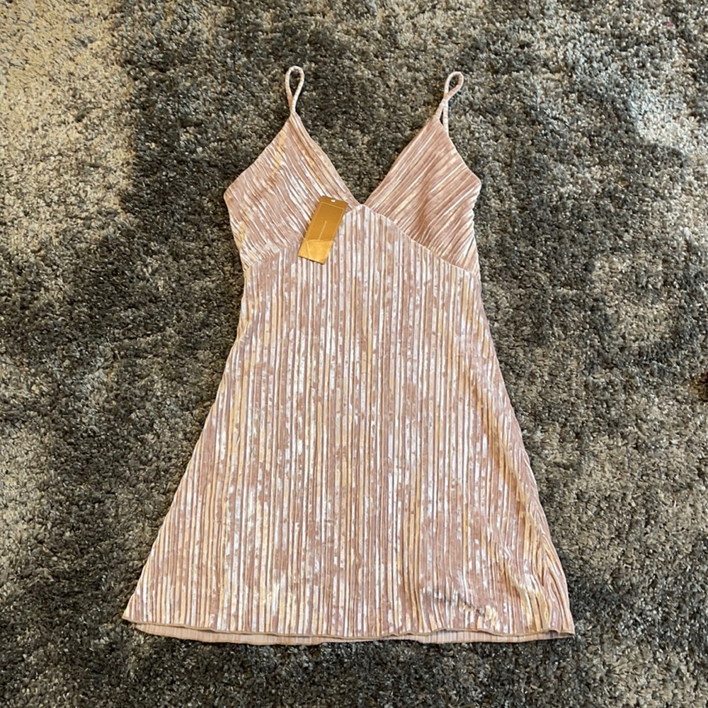 Francesca’s Silky Velvet Dress - Picture 1 of 3